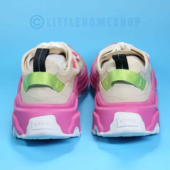 NEW! Sorel Kinetic Breakthru Tech Lace Sneakers in Pink, Yellow, Size 7.5 - Picture 6 of 9